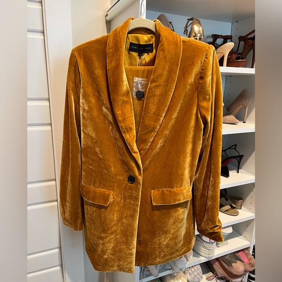 Endless Rose Velvet Set Single Breasted Blazer & Trousers - Gold sz XS - Picture 6 of 11